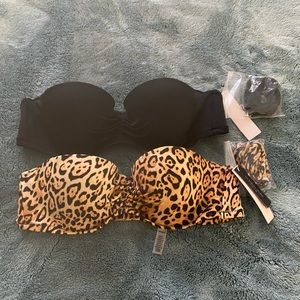 NWT Victorias Secret swim bandeau tops with removable straps size 34A/XS